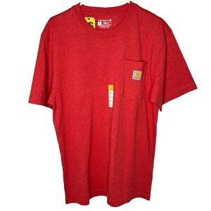 New! Carhartt K87-M Workwear Pocket Short Sleeve T-Shirt Red Men’s Size Small
